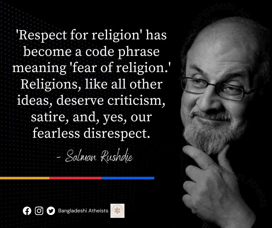 BDAtheists's tweet photo. Your fight is our fight now. We all stand with you #SalmanRushdie. Wish you a speedy recovery ❤️
#Atheist #peace #HumanityFirst https://t.co/SOdcScpg6O