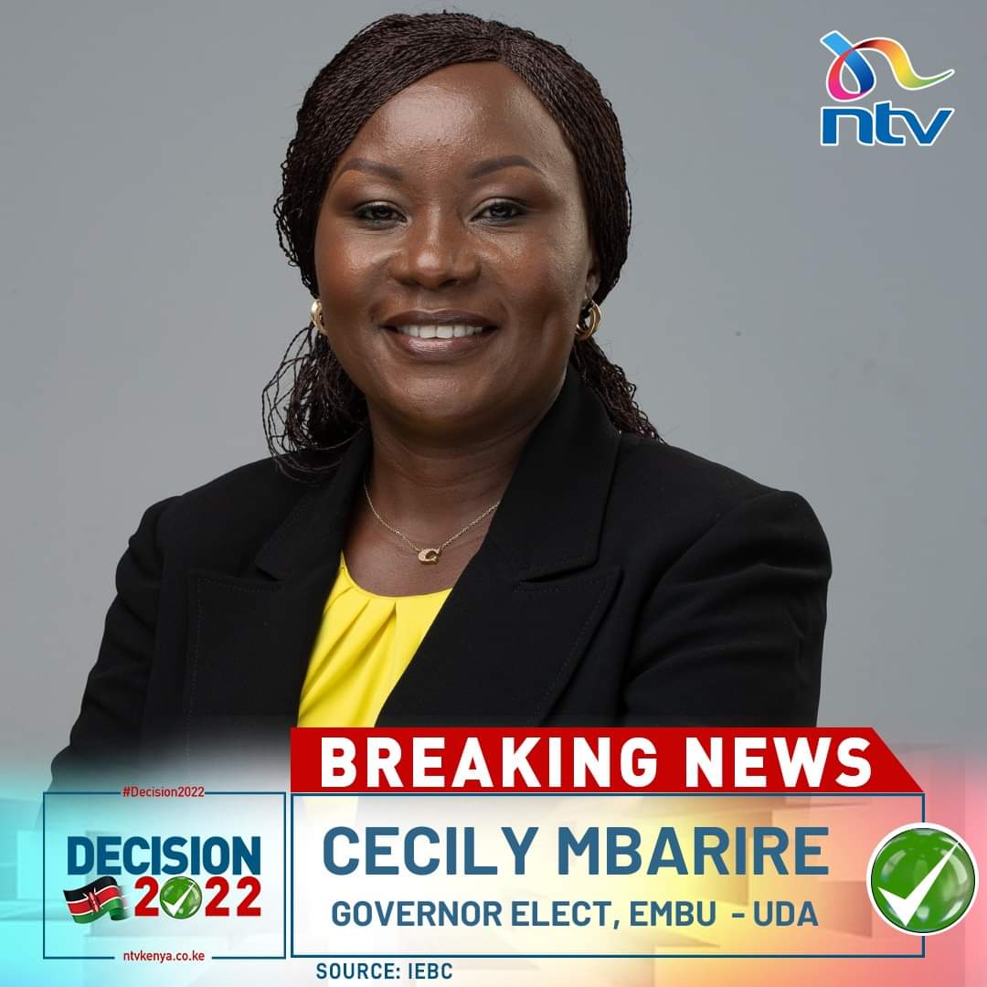 Newsh_ke's tweet photo. Congratulations @CecilyMbarire Governor Elect, Embu County.
#FreedomIsHome
#GovernorCecilyMbarire
#KavindaNiGaka https://t.co/uNUDpbREIG