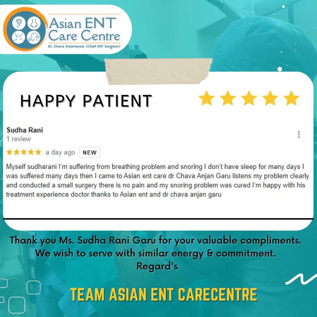 AsianEntCare's tweet image. 👆#BreathingProblem #SnoringProblem #SnoringSurgery #SnoringCured #SnoringPatientReview #SatisfiedPatient #HappyPatient #Feedback 
👉Thank You For Your #ValuableFeedback Ms. Sudha Rani Garu
👉We wish to  with similar #energy &amp;amp; #commitment
Regard&apos;s #DrChavaAnjaneyulu
#ENTSurgeon
