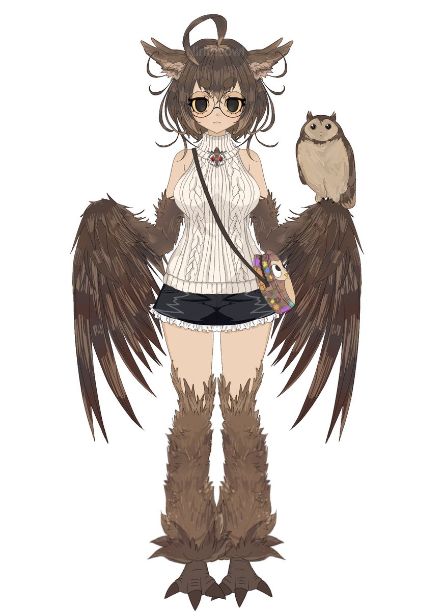 Full model!! hehehe:>what do you think? #Vtuber #VtubersUprising #owlvtuber #VTuberEN