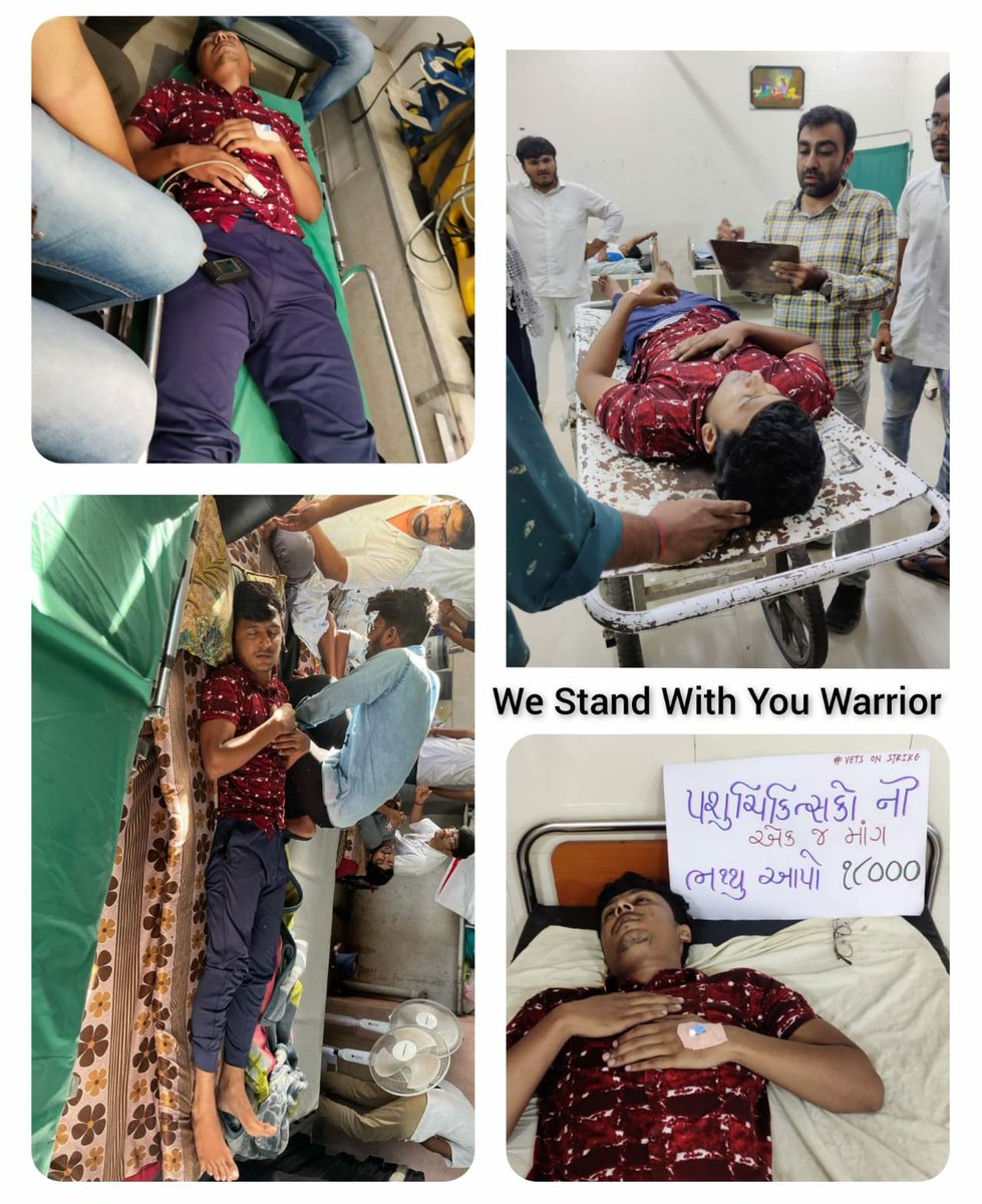 Dr_jAA8's tweet photo. Dear @CMOGuj  Save the savior
96hrs of Hunger strike 
राज्य का दुर्भाग्य है की बेजुबानों की जान बचाने वाले इस तरह से संघर्ष कर रहे हैं
#Day13_of_guj_vets_on_strike
#Increase_Guj_Vet_Stipend
#guj_vet_union
@PMOIndia @CMOGuj
@RaghavjiPatel @sanghaviharsh
@PRupala @KanuDesai180 https://t.co/u7UBQPZG64