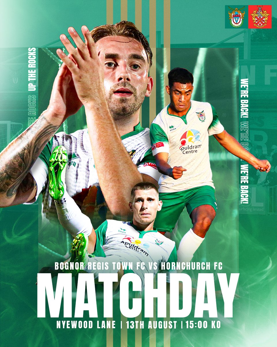 rocks1883's tweet photo. MATCHDAY 💚 We're Back!!

🆚 @HornchurchFC 
🏟️ Nyewood Lane
⏲️ 3pm BST
🏆 @IsthmianLeague 

Tickets still available to buy on the gate. Come on you Rocks!! 🟢⚪️

#Rocks https://t.co/OpBr8nv2c6