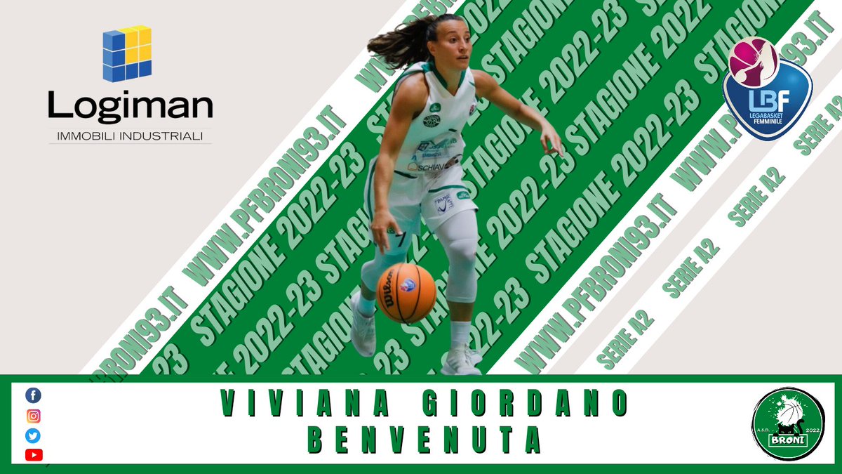 PFBroni93's tweet photo. LOGIMAN BRONI : in regia c'è Viviana Giordano
📝 Il comunicato lo trovate cliccando il link qui sotto
⬇️⬇️⬇️⬇️⬇️⬇️⬇️⬇️⬇️⬇️⬇️
https://t.co/Ye9H0RssoP

#Broni #LOGIMAN #serieA2 #lbflive #bronalredipais #pfbroni93  #PopoloBiancoverde #newseason #sheringbroni https://t.co/38Mhpw3I08