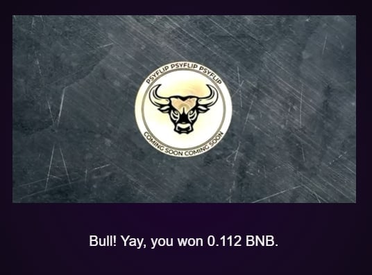 PSYBULLS_NFT's tweet photo. Double your #BNB with our new #PsyFlip coin flipping game! 

👉 Try your luck on https://t.co/X3RWmdOBpc 🎇

#BSC #Binance #BNBChain #NFTcommunity https://t.co/7zfXBnlf1u