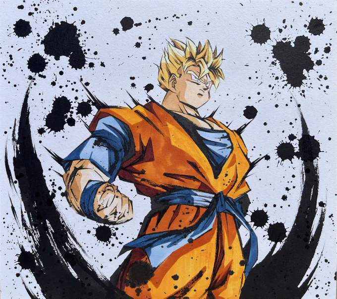 隻腕#ドラゴンボール #模写 #墨絵 #イラスト 