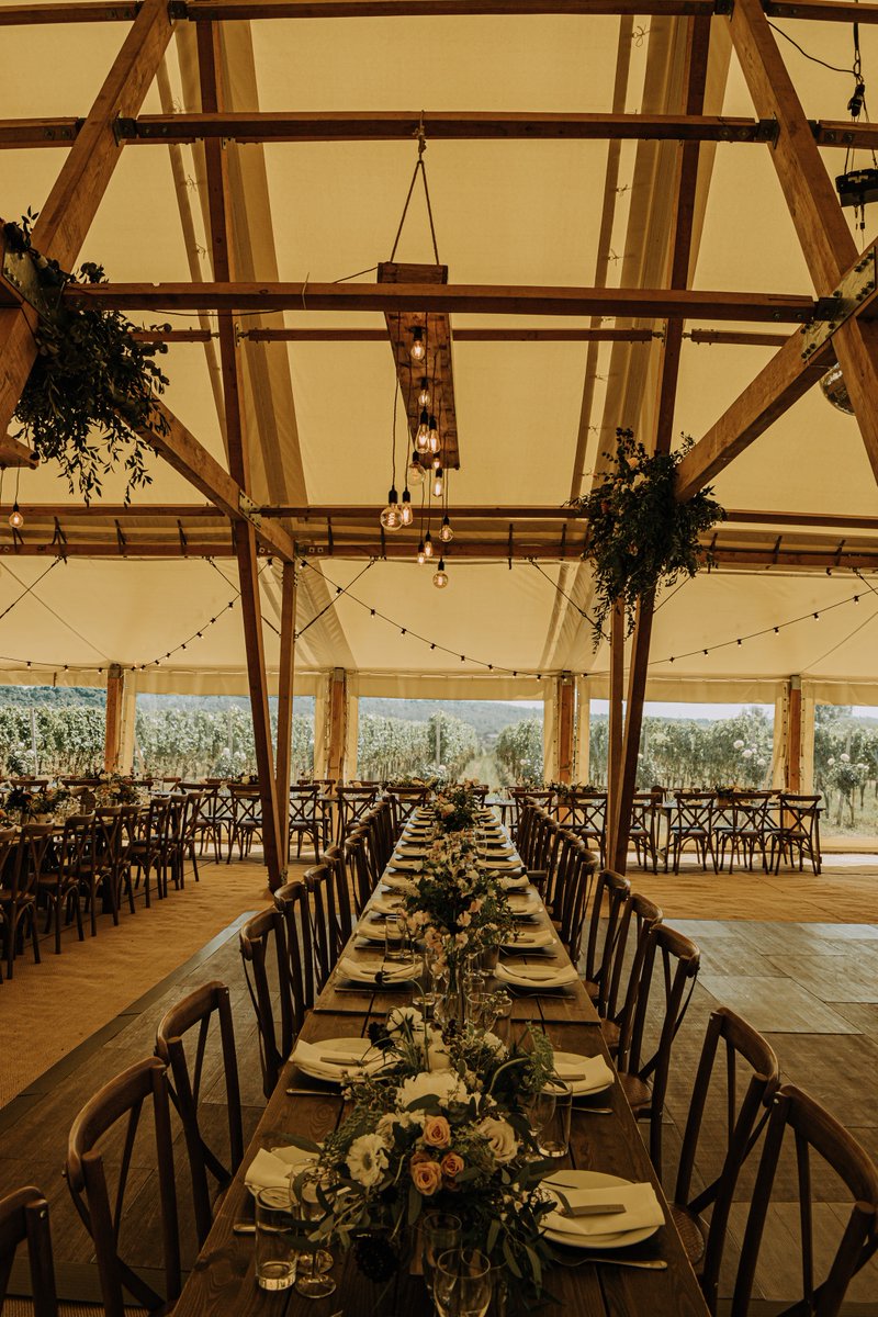 Follow the lines to the vineyard!  🍇 
.
.
A marquee like no other and a wedding to remember.
