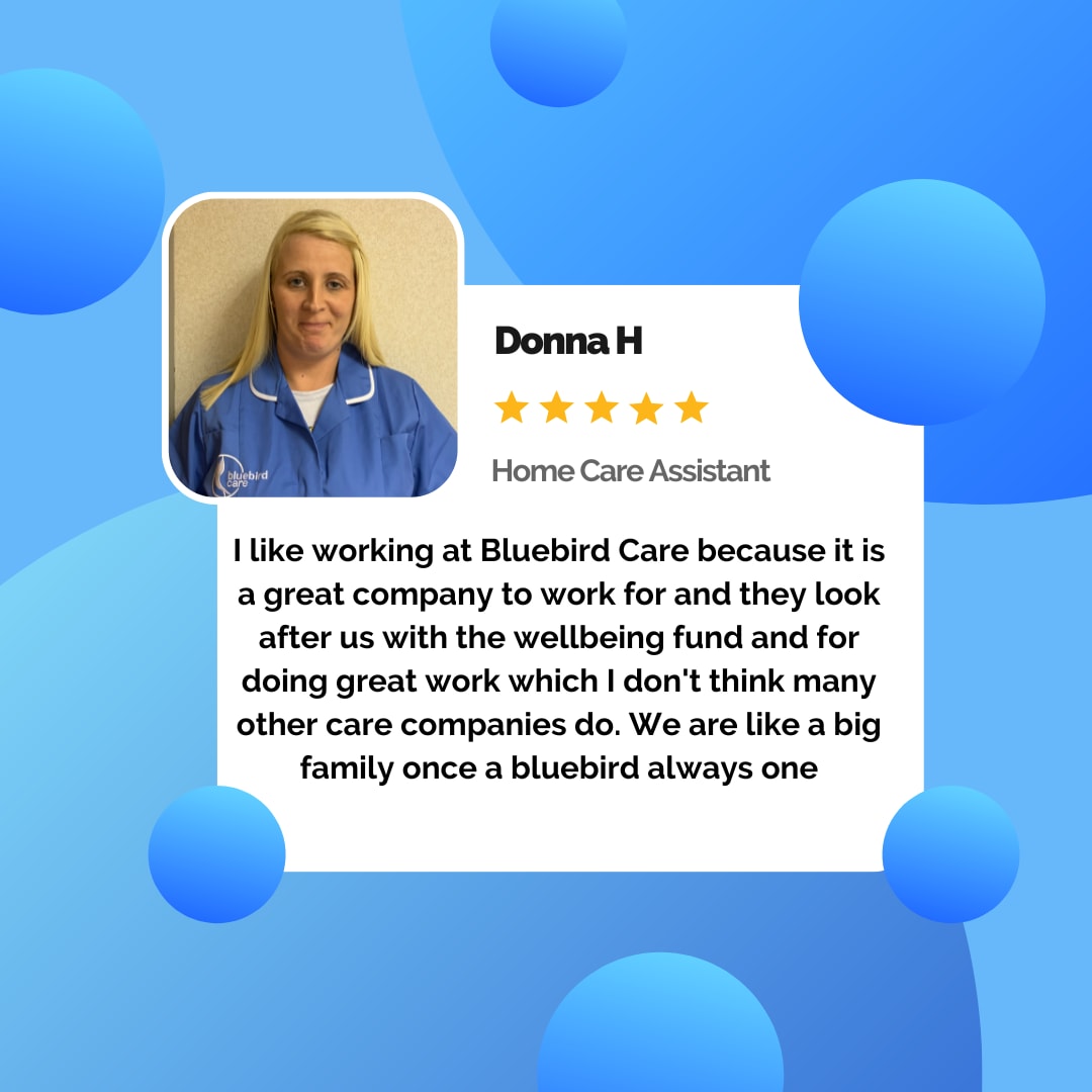BluebirdLeeds's tweet photo. A short paragraph of why Donna enjoys working at Bluebird Care! We are so thankful for you, keep up the good work🙌🏻
 
 If you would like to make a difference just like Donna, get in touch today💛🧡💙 https://t.co/uTVd9jXFBA