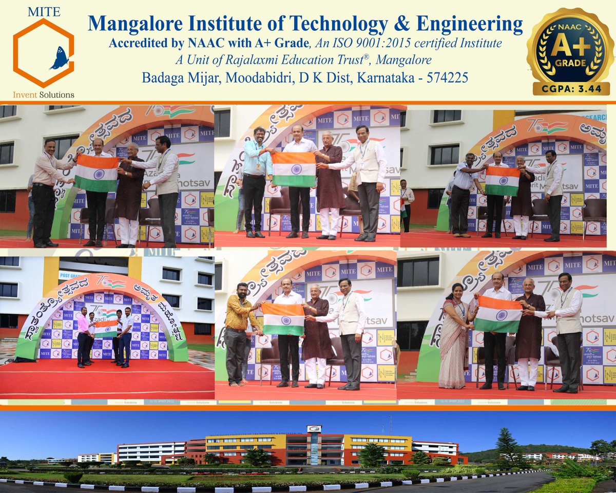 narendraup's tweet photo. #AmritMahotsav #HarGharTiranga celebration by 
@MITE_Mangalore
 Mangalore Institute of Technology &amp; Engineering, Moodabidri https://t.co/EznZ62Go2M