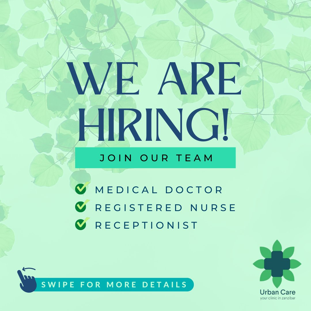 urbancareclinic's tweet photo. Do these details sound like you? We are looking for you! - Swipe for more details!
#zanzibarworkopportunities #zanzibarcity #fumbatown #fumba #zanzibar #workopportunites #medicalteam https://t.co/6uycOEEBl3