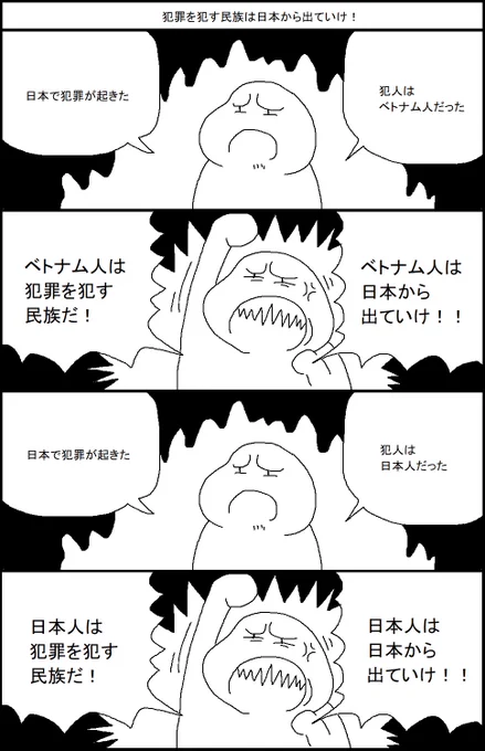 犯罪を犯す民族は日本から出ていけ! 