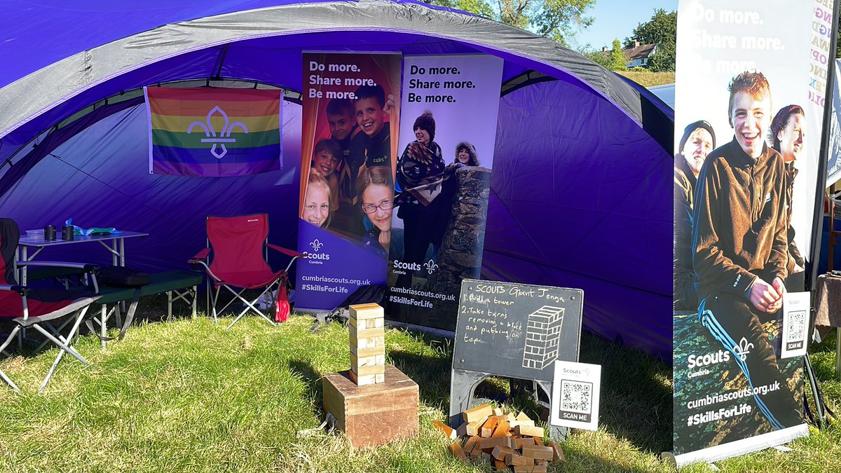 tidaljunk's tweet photo. With leaders from @ReiversDistrict and an event shelter from @swlscouts, #CumbriaScouts are well represented at the #DalstonShow.

Come and have a go at mini-pioneering or take the Giant Jenga Challenge 😁 https://t.co/1hV83xfzxE
