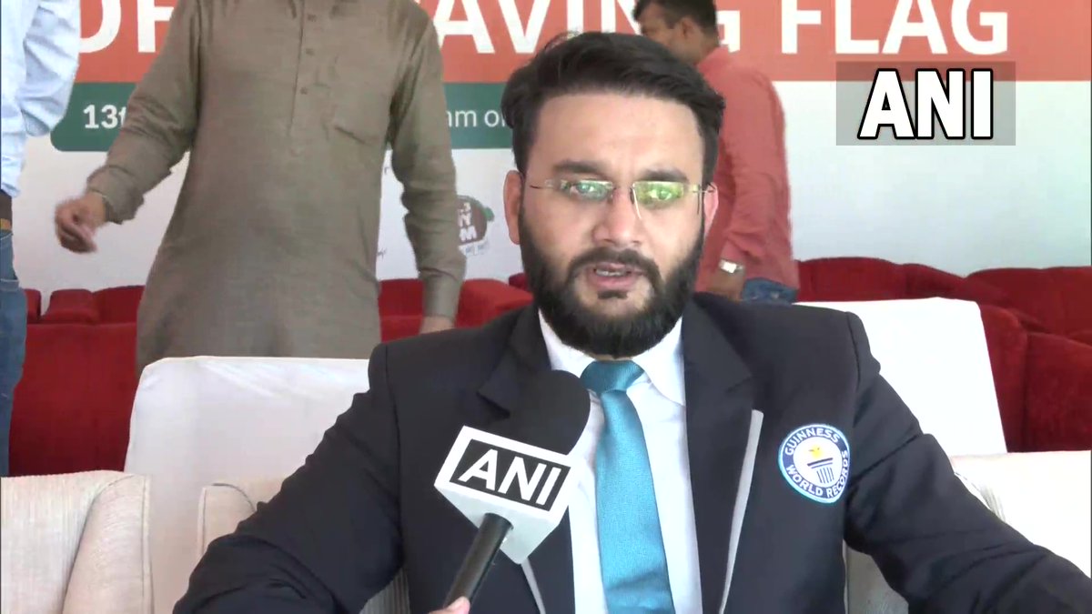 ANI's tweet photo. Chandigarh | The title for this record is 'Largest Human Image of a Waving National Flag.' One such record was set in the UAE, years ago. Today, that record has been broken, thanks to the participation of 5,885 people: Swapnil Dangarikar, GWR Official Adjudicator https://t.co/VmwbsRT0w0