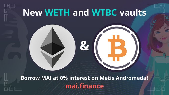 Prince_omobee's tweet photo. QiDao has opened vaults on @MetisDAO for $WETH and $WBTC with 0% interest!
Currently on Metis Andromeda🌿, you can borrow native $MAI with no interest against your favorite tokens.
Visit https://t.co/wZTE0XYH0G to open your vaults now.
#MetisLayer2
#MetisMarathon
#Web3 #ETH https://t.co/aGXOESLx5V
