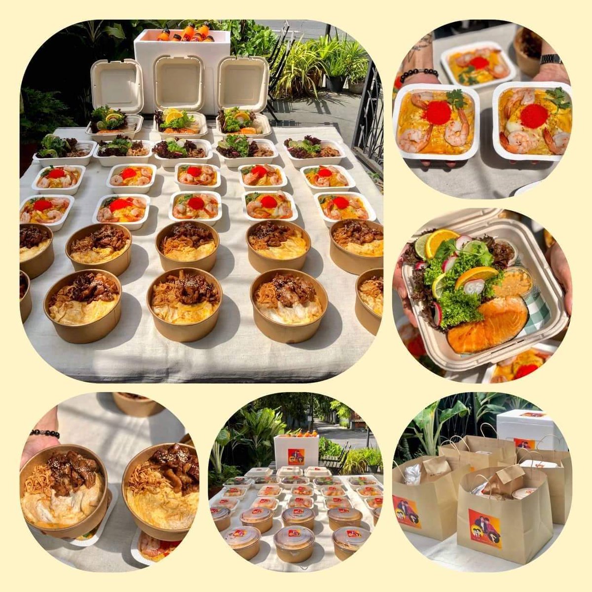 EndlessOhmNanon's tweet photo. Lunch box for @mynameisnanon and other casts and staffs of #DirtyLaundry  from OhmNanon Myanmar fans  
Pork n'rice with  omelette,cremy shrimp omelette, Grilled Pork salad,Salmon salad and orange juice 
We hope you'll enjoy it.Thank you very much @TingNanon for your helps😚 https://t.co/OF897kCibj