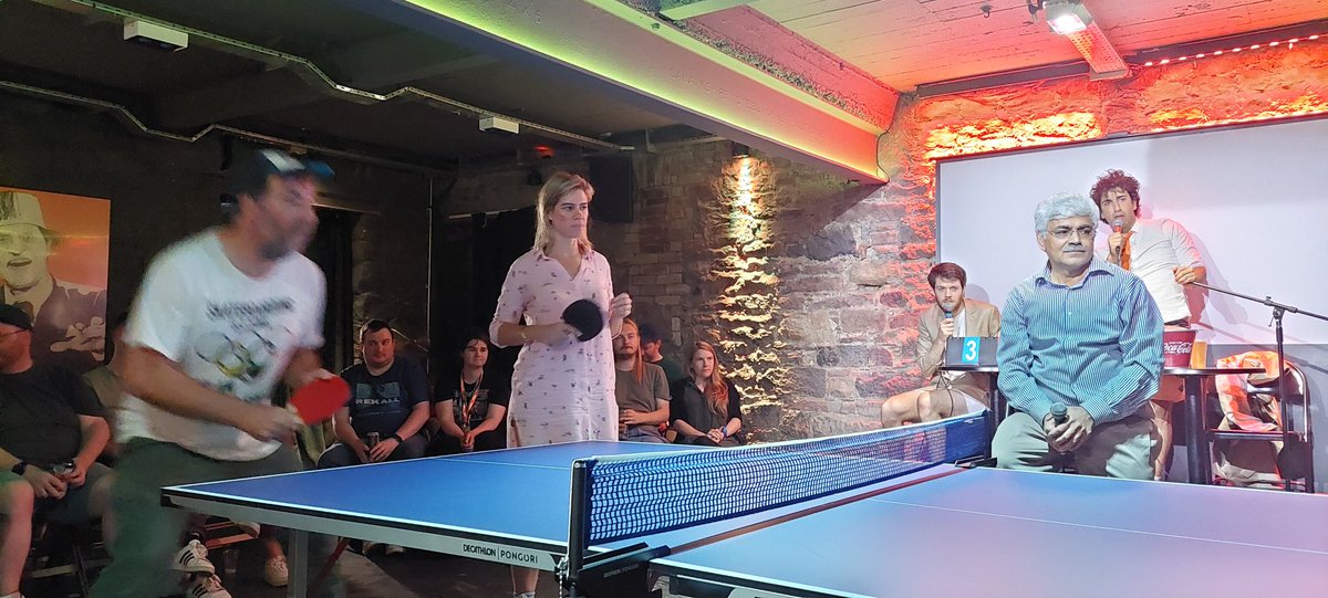 NCCbyKimberley's tweet photo. Show 23 #RayBadran's #KingOfTheTable. A veritable orgy of comedians doing next to no comedy 😅. Loved it so much. So chaotic. So silly. #NooneKnewTheRules #MarkLovesRulesAsMuchAsHeLovesNotUsingTheMicrophone https://t.co/lcSgDSBJsn