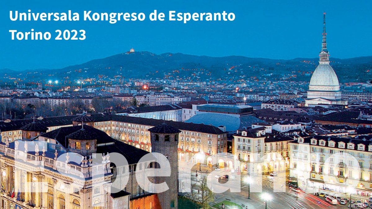 EsperantoMondo's tweet photo. Hodiaŭ finiĝas la 107-a Universala Kongreso de #Esperanto 
— 
En 2023 ni kongresos en #Torino https://t.co/8IygqiSV9H