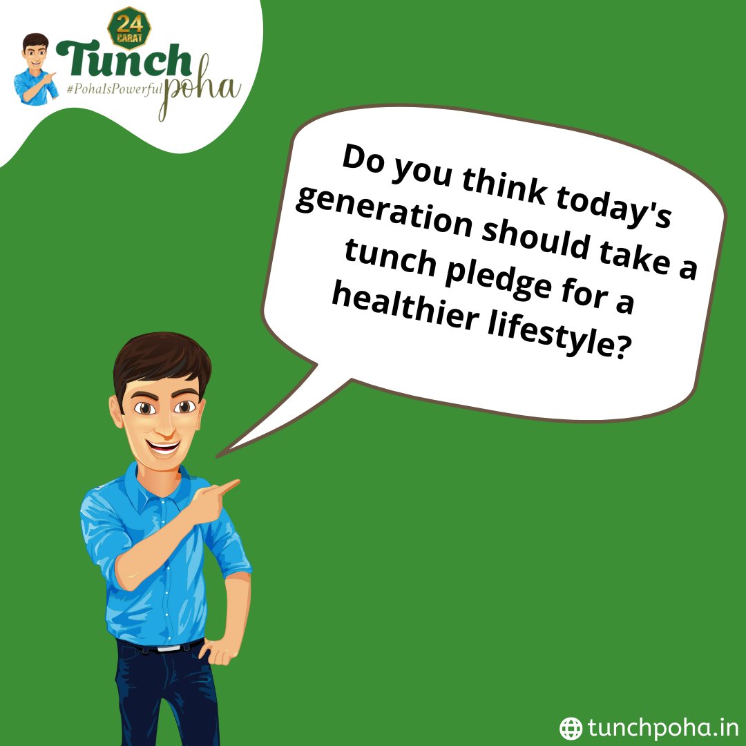 MrTunchIndia's tweet photo. Do you think, our youth should now switch towards healthier living and skip all the unhealthy habits?
#TunchPoha #PohaIsPowerful #2daystogo #pohalove #mrtunch #tunchact #healthier #healthierme #healthierfood #healthieryou #healthyeating #healthyhabits4life https://t.co/7GMzxdvX7d
