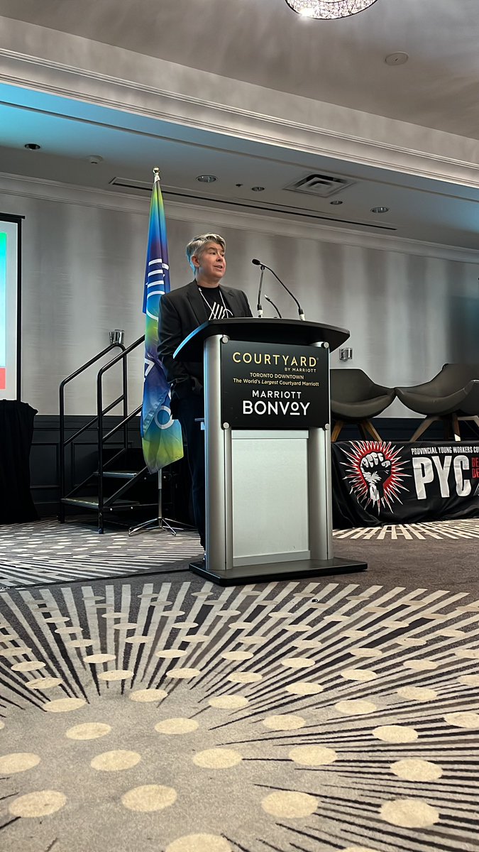 Our <a href="/OPSEU/">OPSEU/SEFPO</a> <a href="/SEFPO/">SEFPO</a> president <a href="/JPHornick/">JP Hornick</a> giving opening remarks this morning at our annual PYC Conference #BeLouderPYC #UnionStrong #UnionsForAll ✊