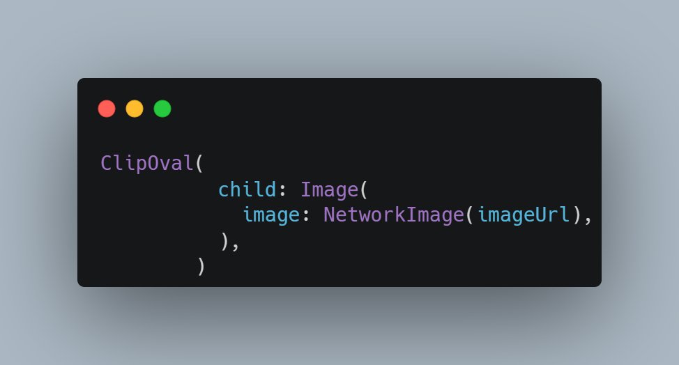 Dipak_Prasad1's tweet image. If you want to give an oval shape to any image in your flutter application use ClipOval.
#flutter #flutterWidget