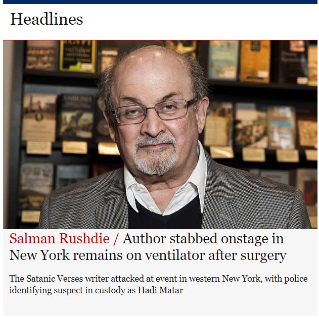 kevidoyle's tweet photo. An open attack on anyone and everyone who writes what's isn't  acceptable. Fingers crossed for a speedy recovery 😠😠😠

#IStandWithSalmanRushdie

#SalmanRushdie #freedom #fearfromfreedom #writewithoutfear #SatanicVerses https://t.co/ZhBcXCo37I