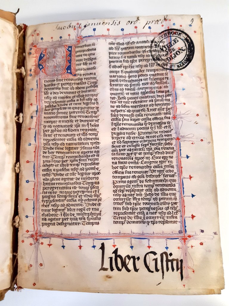 BMDijonPat's tweet image. #ALaRepro aujourd'hui, une copie tout début 14e s. De la Légende dorée de Jacques de Voragine, provenant de l'abbaye de Cîteaux (ms 647)