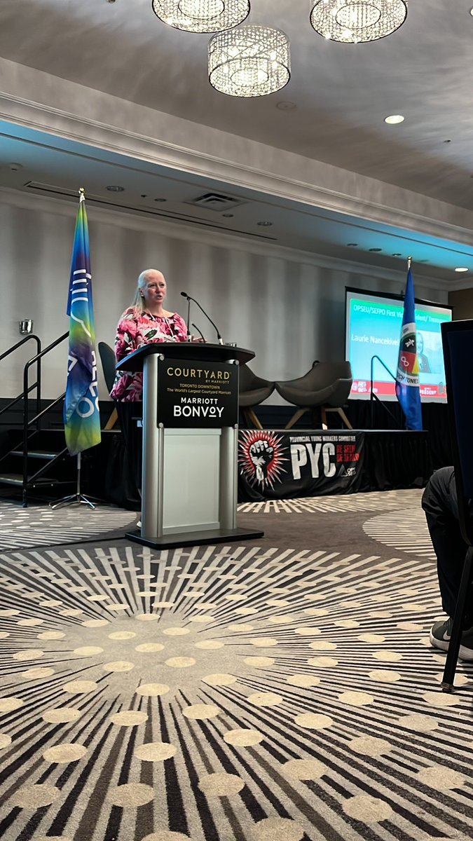 Likewise, our <a href="/OPSEU/">OPSEU/SEFPO</a> <a href="/SEFPO/">SEFPO</a> 1st Vice-President/Treasurer <a href="/LNancekivell/">LeadWithLaurie (Laurie Nancekivell)</a> welcoming our participants to the 16th annual PYC Conference ✊ #BeLouderPYC #UnionStrong #UnionsForAll