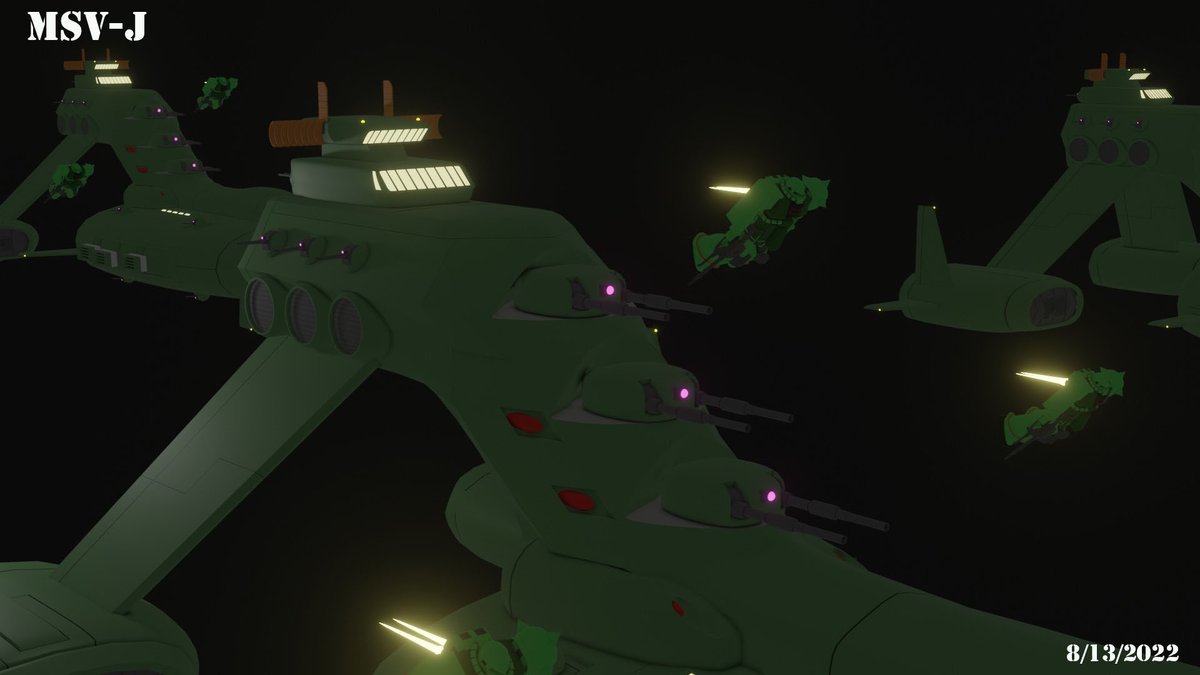 joker06s's tweet photo. Musai-class & Zaku2
#zeon #Musai #Zaku2 #ThaiBlender3D #Blender3d https://t.co/mELhal1mVf