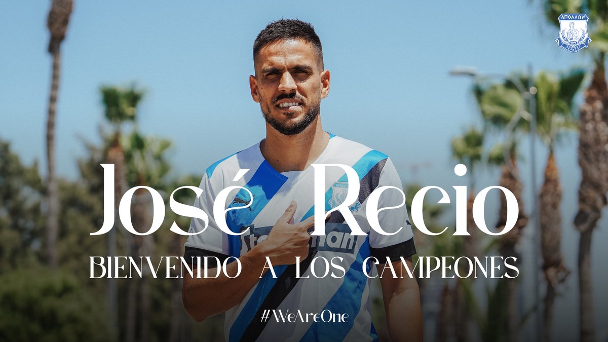 🤝 Ο Απόλλωνας Λεμεσού ανακοινώνει την οριστικοποίηση της συμφωνίας με τον Ισπανό ποδοσφαιριστή <a href="/JoseRecio45/">Jose Recio</a>. 

🗣️ Διαβάστε τις πρώτες δηλώσεις (bit.ly/3Aj5j60) που παραχώρησε ο νέος μέσος της ομάδας μας.

#ApollonFC #WeAreOne #Welcome #Transfers2022
