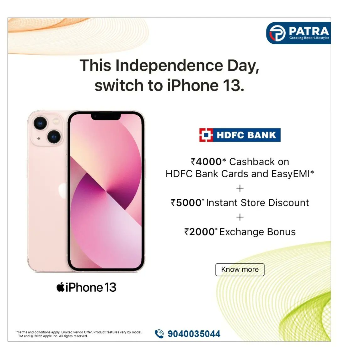PatraRetail's tweet photo. Get yourself the best in class products!!
With Apple products now available at your favorite #PatraElectronics store, you have one more reason to rejoice. 
Celebrate Independence day with some fabulous offers.
.
.
.
.
#PatraRetail #Apple #iphone #ipad #Mac #Airpod https://t.co/B0Q8KS3bEF