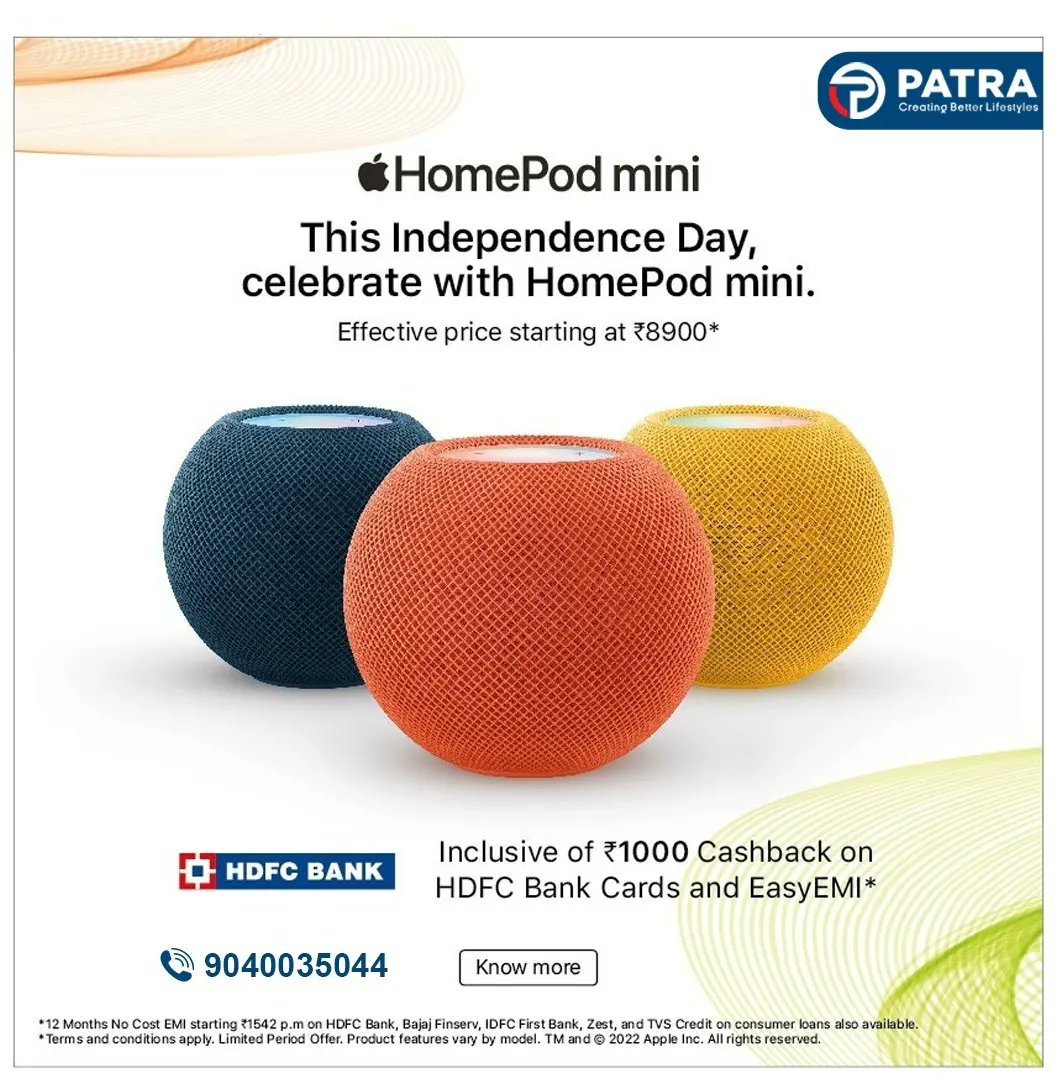 PatraRetail's tweet photo. Get yourself the best in class products!!
With Apple products now available at your favorite #PatraElectronics store, you have one more reason to rejoice. 
Celebrate Independence day with some fabulous offers.
.
.
.
.
#PatraRetail #Apple #iphone #ipad #Mac #Airpod https://t.co/B0Q8KS3bEF