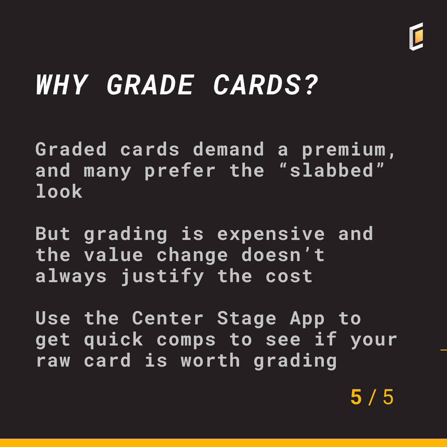 تويتر \ Center Stage Hobby Inc. على تويتر: "Grading adds protection to your  card and can potentially increase its value. The Center Stage app can be  used to get market comparisons for