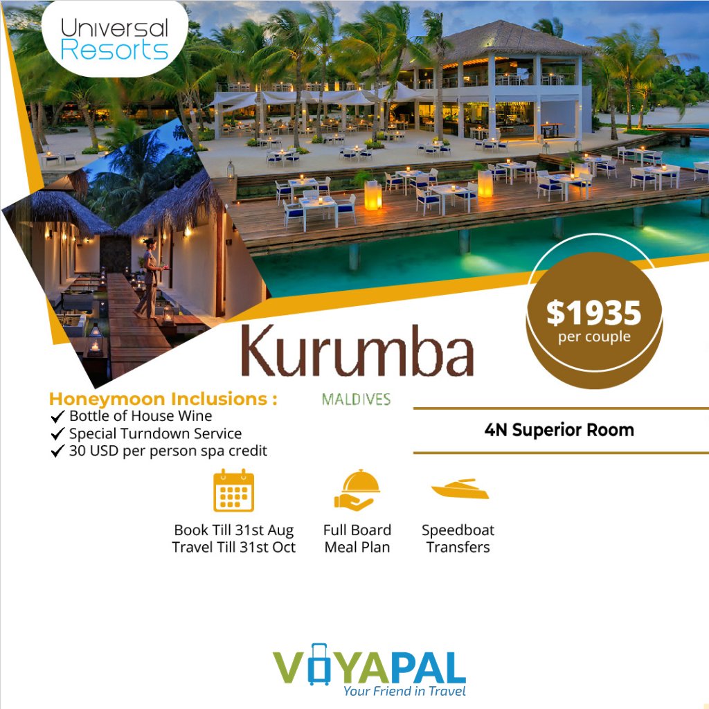 voyapal101's tweet photo. MALDIVES DEALS - WITH EXCITING TRAVEL NOW PAY LATER 0% EMI FOR 6 MONTHS OPTIONS

For Booking Call Or WhatsApp @ 9967411177
#velassaru #kurumba #kuramathi #dhigali #visitmaldives #universalresorts #maldives #maldivesbookings #maldivestours #UnX #UnXtravel #honeymooners https://t.co/A0uIDk333V