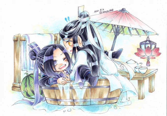 ネットプリントは明日中で終了となりますのでよろしくお願いしますー。夏っぽい(?)曦澄と龍豹AU曦澄 