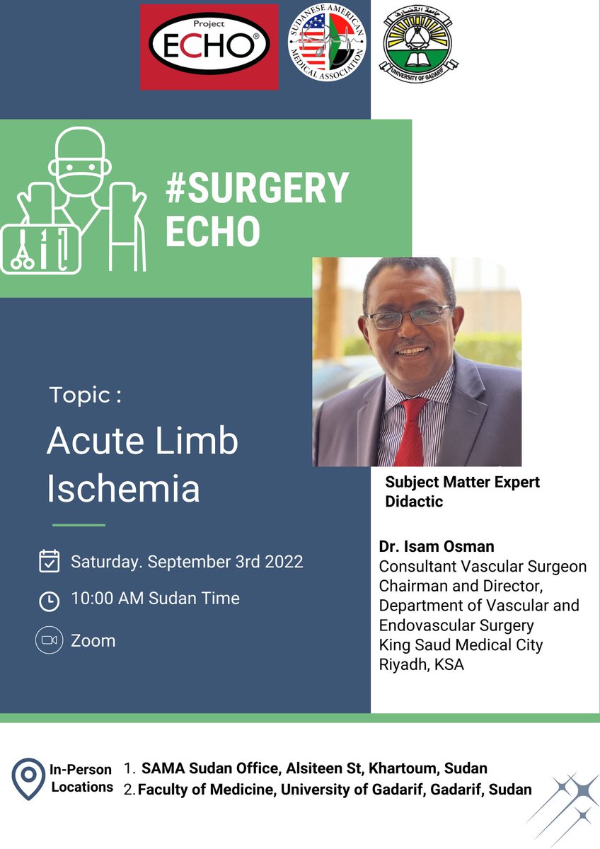 SudAmeriMedAsn's tweet photo. #projectecho
#knowledge_without_barriers
#علم٠بلا٠قيود
#SurgeryECHO provides the essential background knowledge on how to deal with common surgical emergencies
Register today
https://t.co/ORPVUWhqjt
@OmerAbdalla01
@wisalmerghani21
@noora_abubaker
@SafaaMerghani https://t.co/MWfiT4YwsH