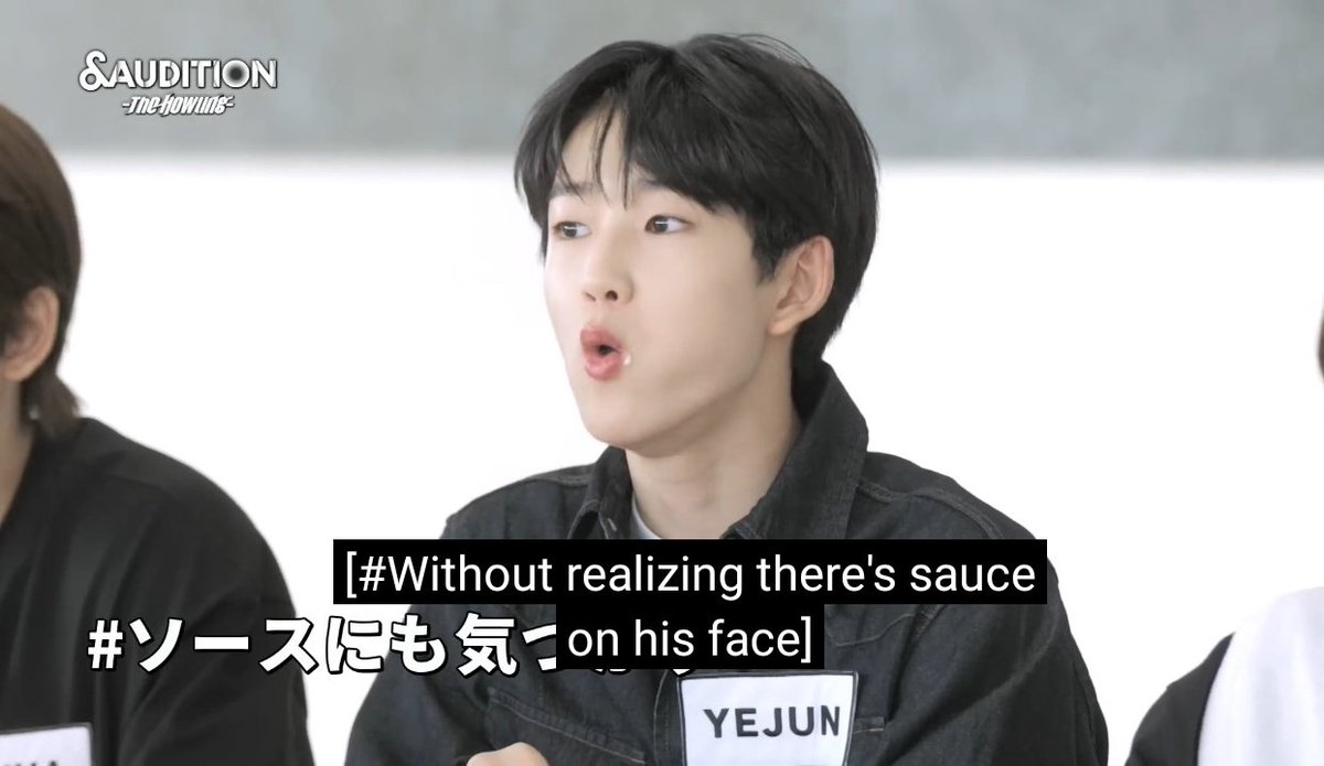 taKejcho's tweet photo. He's still cute even though he has sauce on the side of his lips 😄

#andAUDITION 
#TheHowling_EP6 https://t.co/QoYtEdBRNz