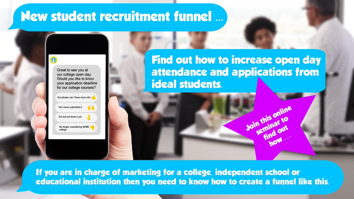 Are you an #independentschool
Or #furthereducation college with #opendays coming up in the autumn term? 

Join this free webinar on Tuesday to see how you can increase visitors and get greater success with your communications following the open day….

capture1.co.uk/event-registra…