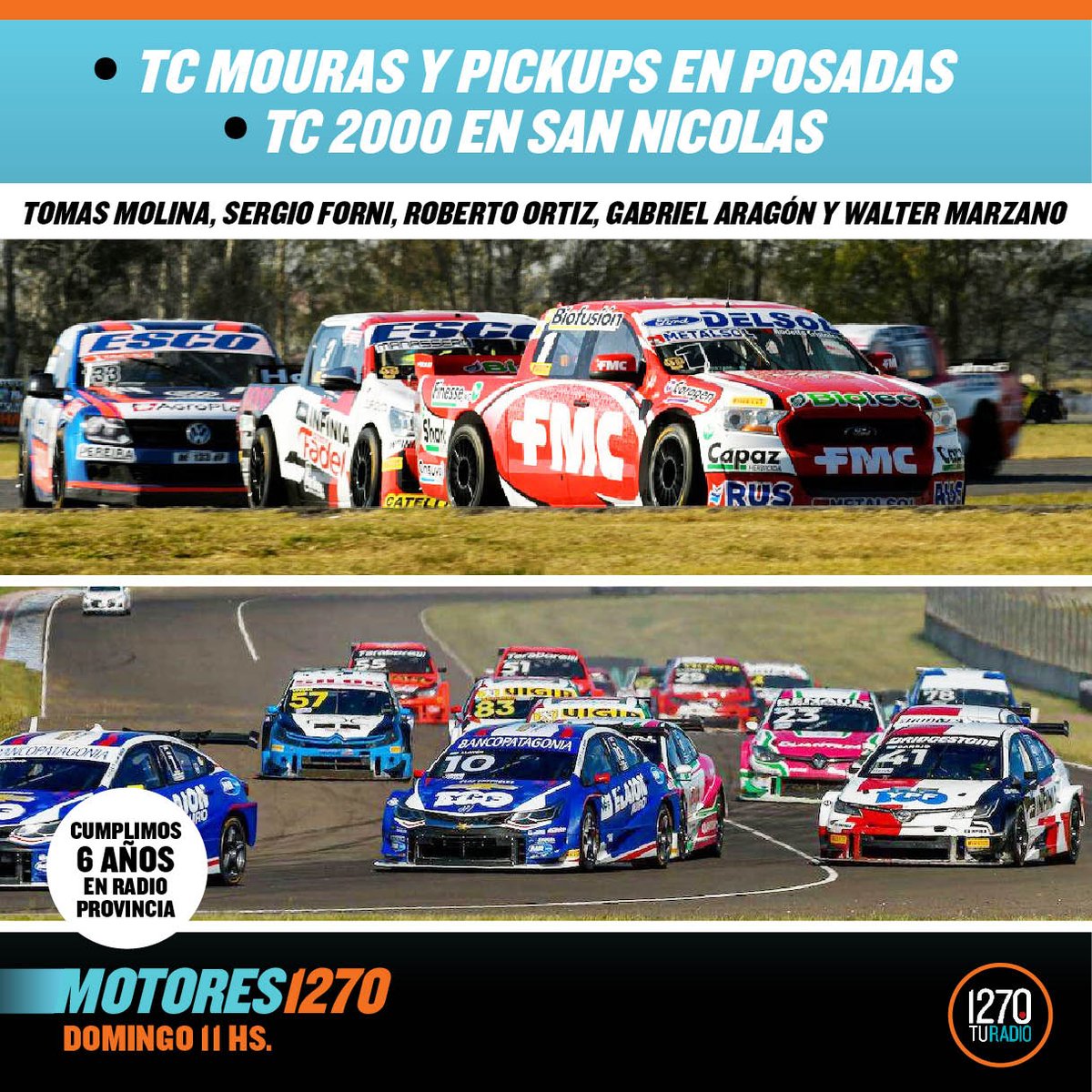WalMarzano's tweet photo. Mañana Motores cumple 6 años en Radio Provincia, y 28 años en total, desde el primer programa por Dardo Rocha Cablevisión, en Agosto de 1994. Arrancamos con @garagon59 y pasaron muchísimos colegas en tantos años.
Felicidades y gracias a todos! https://t.co/tzzYmPfRmg