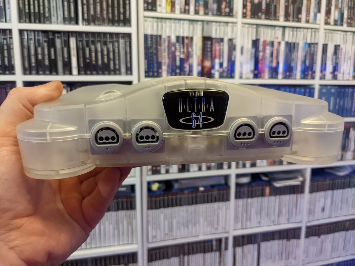 SimplyAustins's tweet photo. My stock PAL N64.  Treated it to one of the new shells and badge!

Turned out a treat, I think the white transparent looks good. 👌 https://t.co/FTfrYI96C3