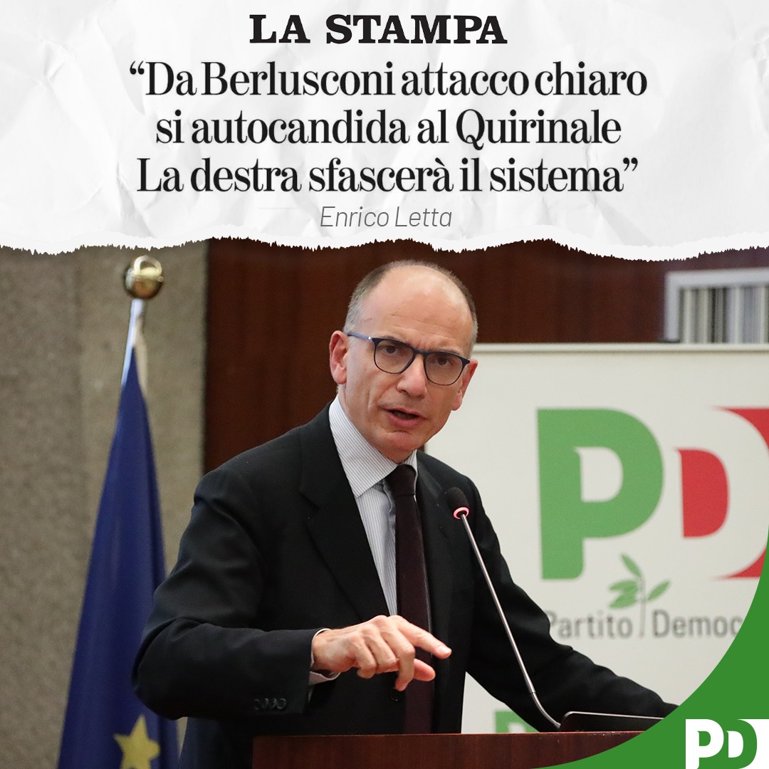 Andiamo al voto perché le destre hanno voluto far cadere Draghi e ora la #CampagnaElettorale inizia con il loro attacco al Quirinale. Penso sia un messaggio chiaro e pericoloso. La posta in gioco è enorme. Serve il massimo impegno: le elezioni non sono già decise.

<a href="/EnricoLetta/">Enrico Letta</a>