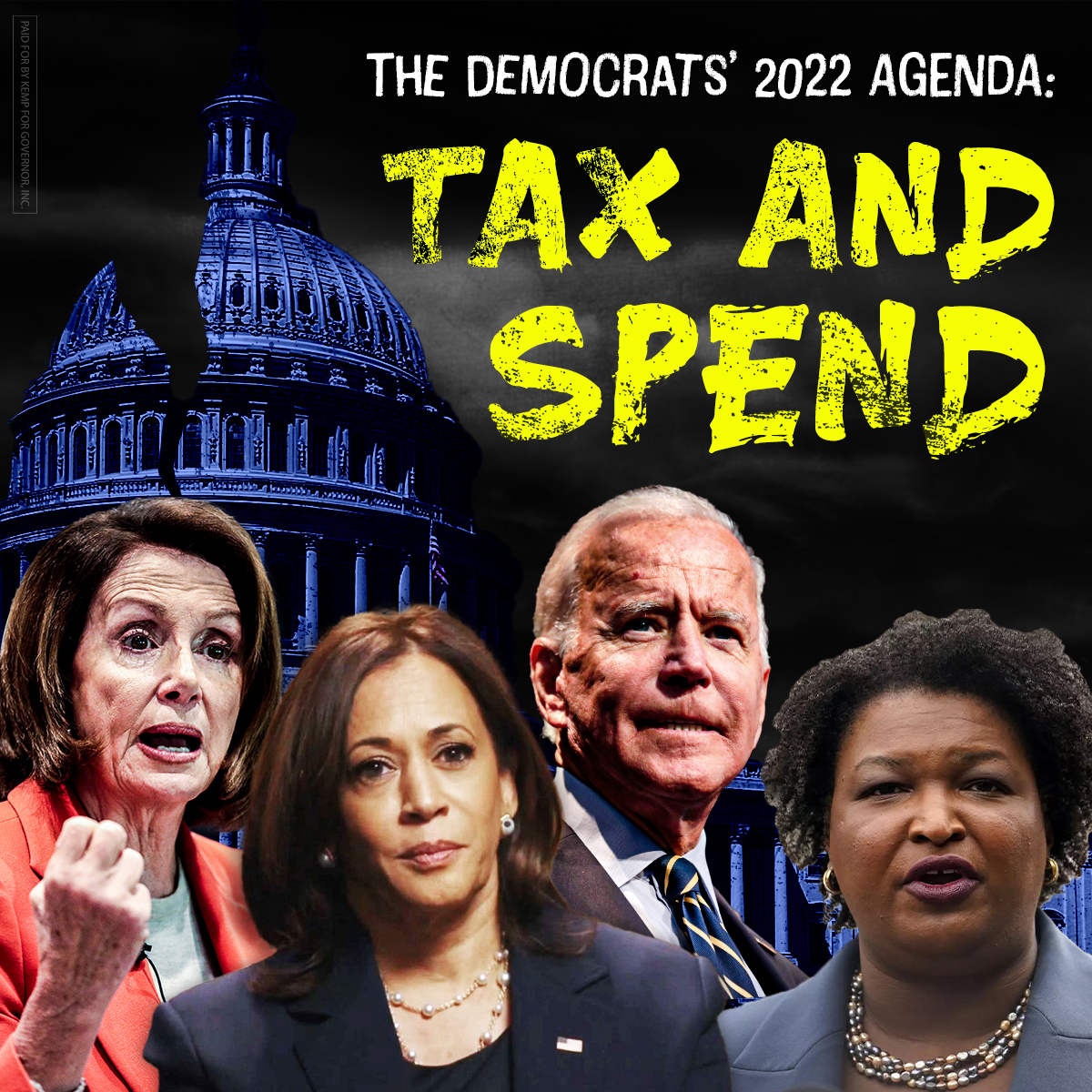 D.C. Democrats voted to raise taxes, spend hundreds of billions more of your hard-earned tax dollars, &amp; hire 87,000 MORE IRS agents to target middle-class families. THIS is the agenda Stacey Abrams supports, &amp; she wants to bring the failed polices of the radical left here to GA.