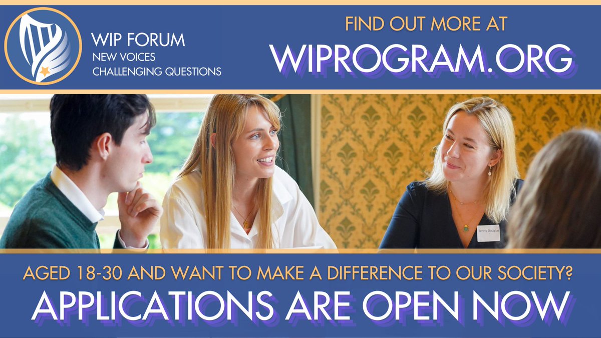 ‼️APPLICATIONS FOR OUR DUBLIN FORUM ARE NOW OPEN‼️

🔵 We are looking for future change makers, aged 18-30 to take part in our next Forum
🔵 Join a team to design a new social innovation that will improve lives on the island of Ireland

💻 Find out more at wiprogram.org/wip-forum-2022/