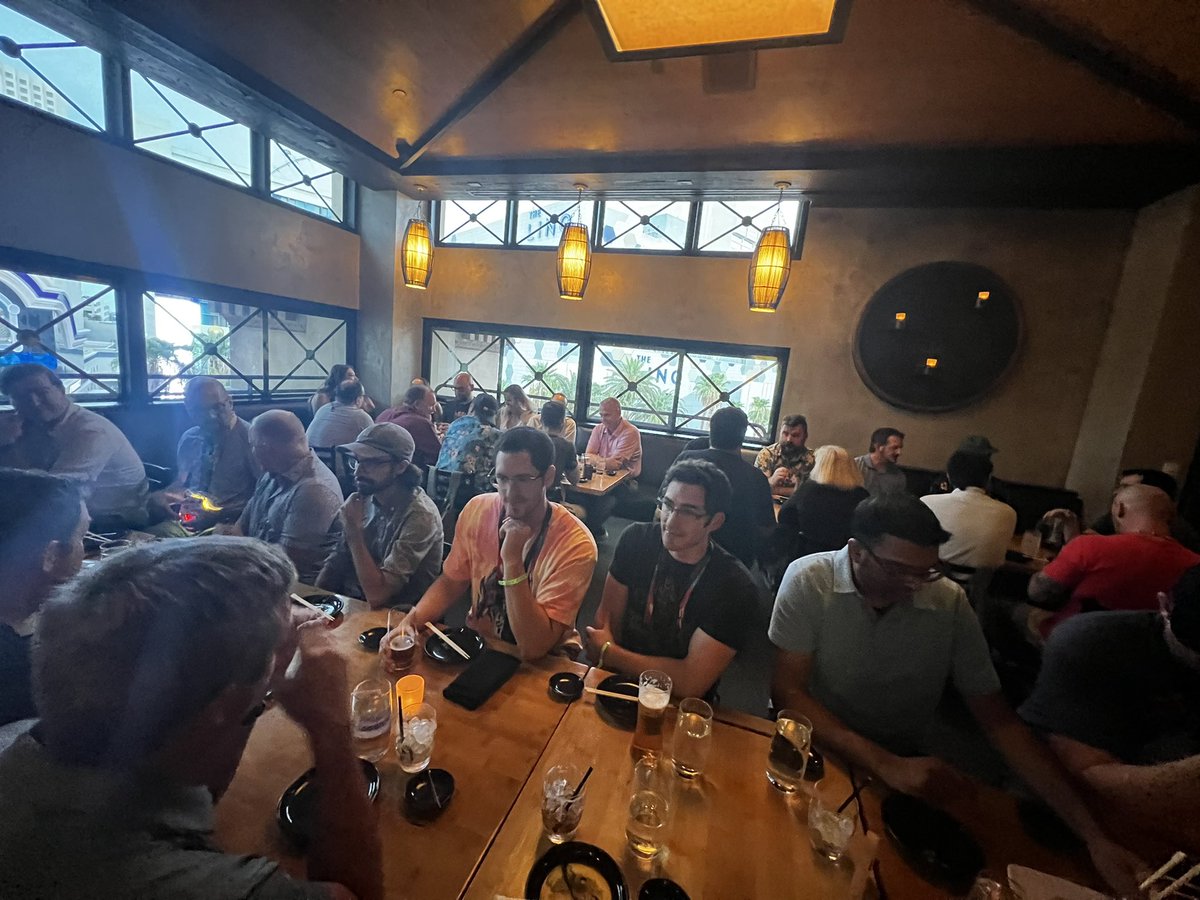 tsudots's tweet photo. Spent all day working on the @Fathom5_co SeaTF with my team โ๐ข๐บ๐ฅ๐ฅ๐ฅโ then had an amazing dinner with some incredible cyber professionals, hosted by @edskoudis #DEFCON30 #SANS #Counterhack https://t.co/7biAv8DzKn