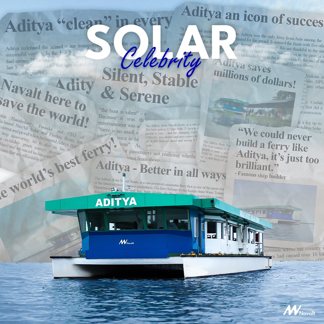 NavaltBoats's tweet photo. Reporter: What is the reason behind your success?

Aditya: Two reasons - Electricity &amp; Silence.
.
.
#Aditya #solarferry #ferry #boats #kerala #tourism #renewableenergy #news  #navalt https://t.co/ku9Tz0owLO