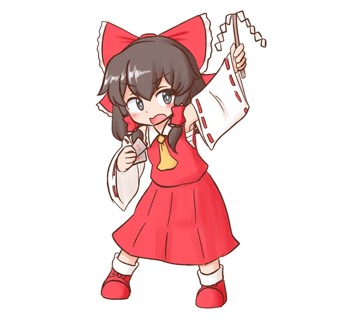 ゲーム内スキン用に描きました ちび霊夢 