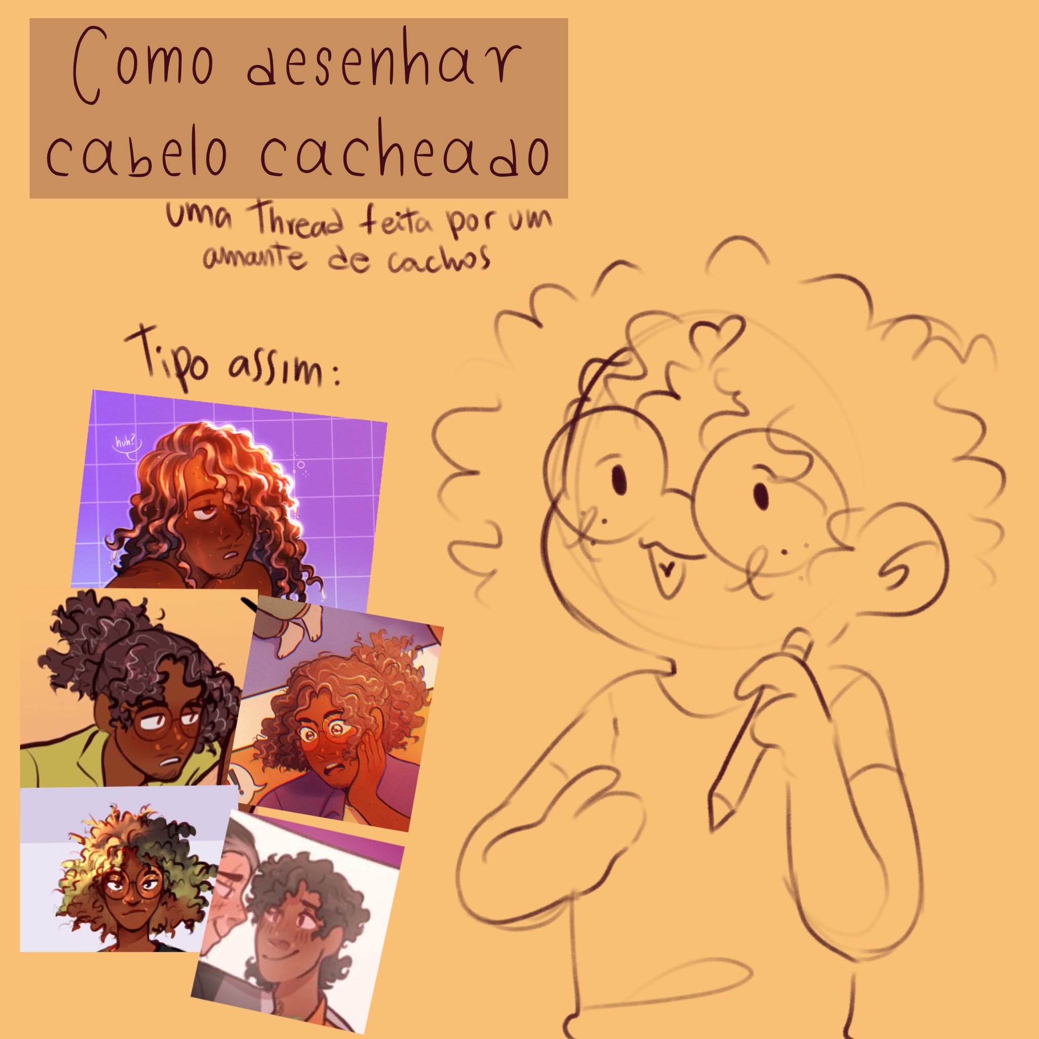 COMO DESENHAR CABELO CRESPO 