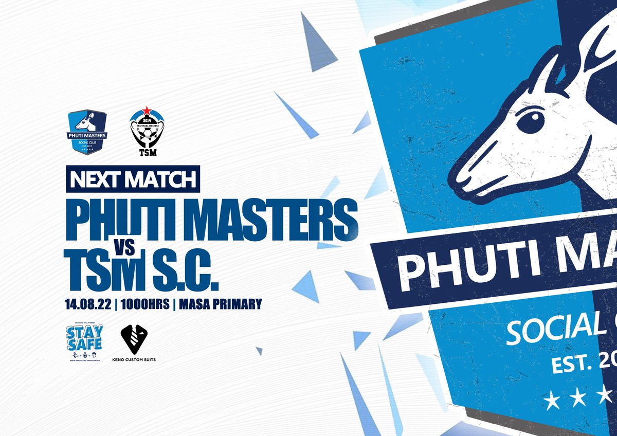 FIXTURE ALERT!!!!!!

Tomorrow its on at Masa Primary as we take on TSM social club.

Time : 1000hrs
Venue : Stade De Baphuting (Masa Primary School)

tank ka bana, tang ka malapa, tang ka di cooler box le di camp chairs.