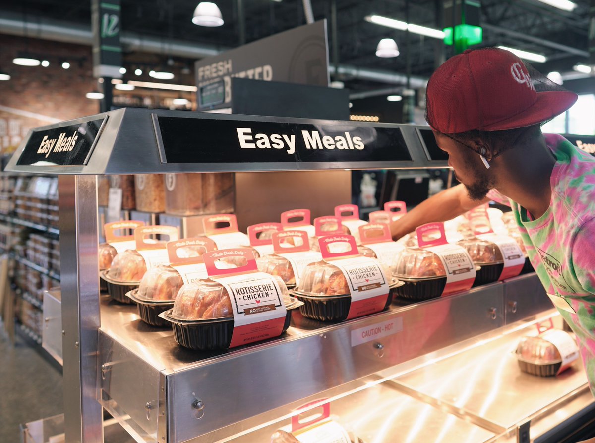 Get it while its hot! Rotisserie chicken available fresh and daily for $5.99  🍗