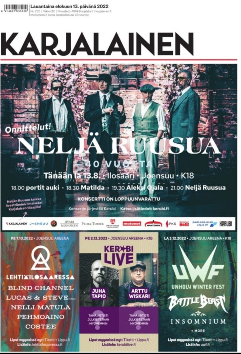 SiitonenPetri's tweet photo. Eilen oli mainio musailta #Vatupassi 30v. Tänään jatkuu #NeljäRuusua 40v. https://t.co/fj7OymPqYu