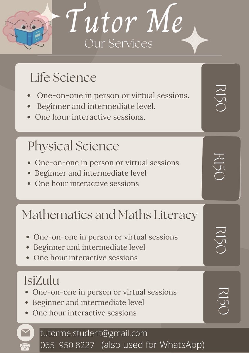 Samkee_Ndlela's tweet photo. Hi Loves. 

I am a qualified Microbiologist and Geneticists and provide lessons to students who require assist in the subjects below 😌🧡. Grade R to Matrics. 

Please RT for awareness, my next student could be on your TL. 

Contact dets are below 👇🏾 😌. https://t.co/6SHh322lyG