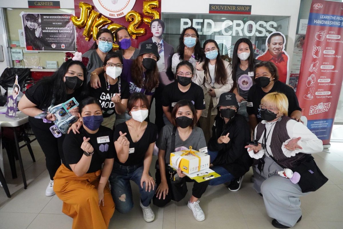 philredcross's tweet photo. 🩸💜 EARLIER TODAY: The anticipated bloodletting drive for @BTS_twt Jeon Jungkook by the Philippine Red Cross & BFM Kookiebunnies took place at the PRC Blood Center.
#AlwaysFirstAlwaysReadyAlwaysThere
#bfmkookiebunnies #BloodPH #goldenmaknaeturnssilver https://t.co/JwLIxhhK7z